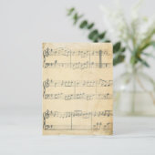 Vintages Musikblatt Postkarte (Stehend Vorderseite)