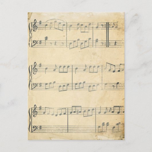 Vintages Musikblatt Postkarte (Vorderseite)