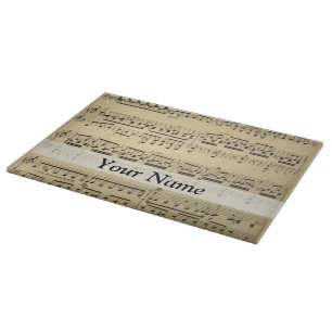 Vintages Musikblatt Schneidebrett