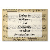 Vintages Musikblatt Tischnummer (Vorderseite)