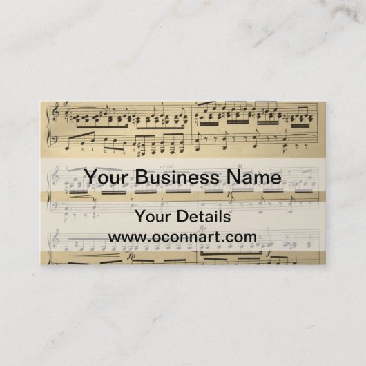 Vintages Musikblatt Visitenkarte (Vorderseite)
