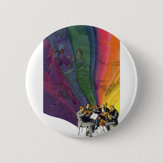 Vintages Musikrenbow, Viktorianisches Coupettanz Button (Vorderseite)