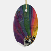 Vintages Musikrenbow, Viktorianisches Coupettanz Keramik Ornament (Rechts)