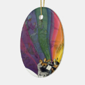 Vintages Musikrenbow, Viktorianisches Coupettanz Keramik Ornament (Links)