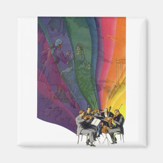 Vintages Musikrenbow, Viktorianisches Coupettanz Magnet (Vorne)