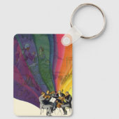 Vintages Musikrenbow, Viktorianisches Coupettanz Schlüsselanhänger (Rückseite)