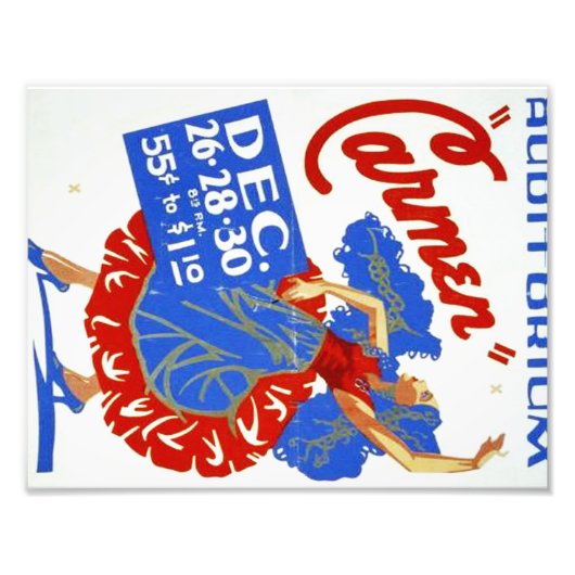Vintages Musiktheater "Carmen" WPA-Poster Fotodruck (Vorne)