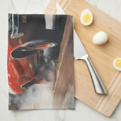 Vintages Muskelauto Geschirrtuch (Viertel Falte)