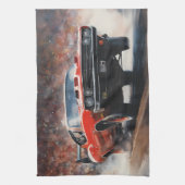 Vintages Muskelauto Geschirrtuch (Vertikal)