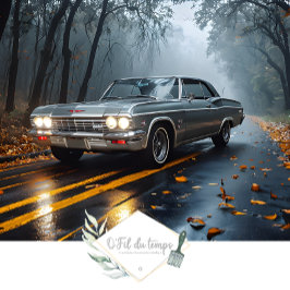 Vintages Muskelauto - Impala - Fall Forest Highway Seidenpapier