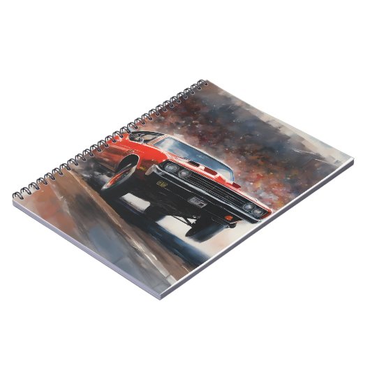 Vintages Muskelauto Notizblock (Linke Seite)