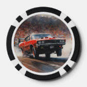 Vintages Muskelauto Pokerchips (Rückseite)