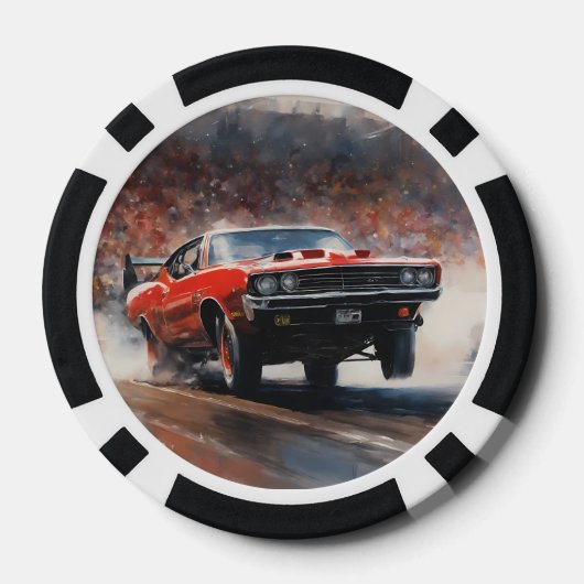 Vintages Muskelauto Pokerchips (Rückseite)