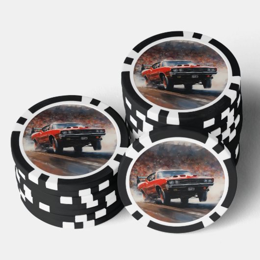 Vintages Muskelauto Pokerchips (Stapel)