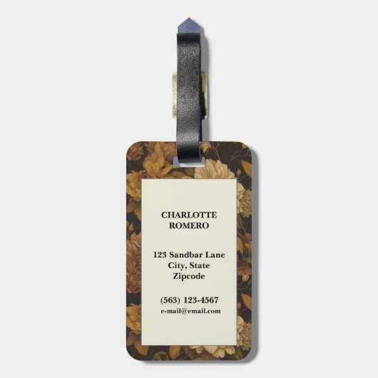 Vintages Muster (10) Gepäckanhänger (Rückseite vertikal)