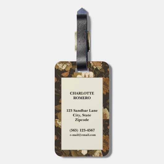 Vintages Muster (1) Gepäckanhänger (Rückseite vertikal)