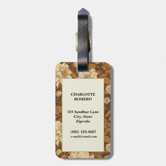 Vintages Muster (3) Gepäckanhänger (Rückseite vertikal)