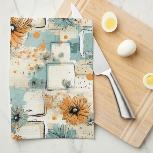 Vintages Muster (3) Geschirrtuch (Viertel Falte)