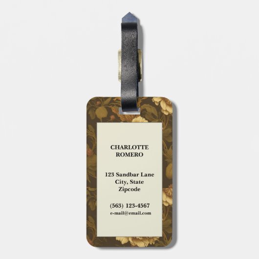 Vintages Muster (7) Gepäckanhänger (Rückseite vertikal)