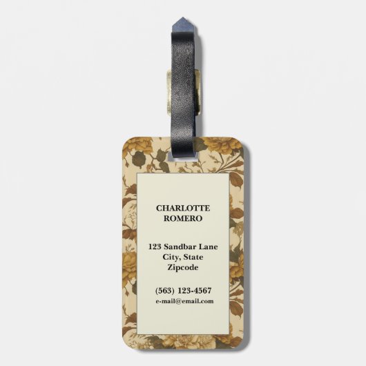 Vintages Muster (8) Gepäckanhänger (Rückseite vertikal)