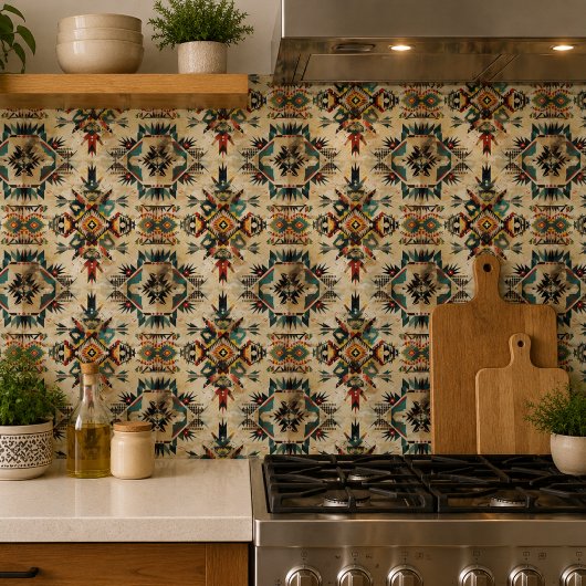 Vintages Muster amerikanischer Ethnic Art Fliese