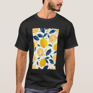 Vintages Muster Art Lemon Frucht 3 T-Shirt