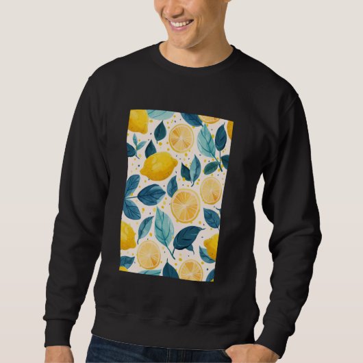 Vintages Muster Art Lemon Frucht 6 Sweatshirt (Vorderseite)