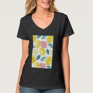 Vintages Muster Art Lemon Fruchtfarbe 4 T-Shirt