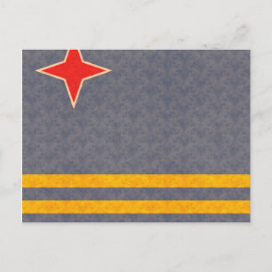 Vintages Muster-Aruban-Flag Postkarte