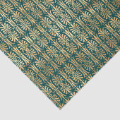 Vintages Muster aus Gold und Türkis Seidenpapier (Ausschnitt)