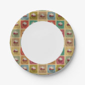 Vintages Muster aus Kuchen Pappteller (Vorderseite)