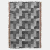 Vintages Muster aus Patchwork, schwarz und weiß Decke (Vorderseite Vertikal)