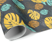Vintages Muster aus tropischem Leaf Geschenkpapier (Rolleneckpunkt)