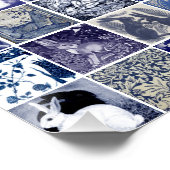 Vintages Muster aus , weißem Kaninchen Poster (Ecke)