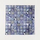 Vintages Muster aus , weißem Kaninchen Wandteppich (Vorderseite)