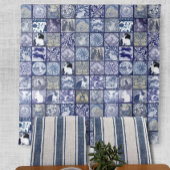 Vintages Muster aus , weißem Kaninchen Wandteppich