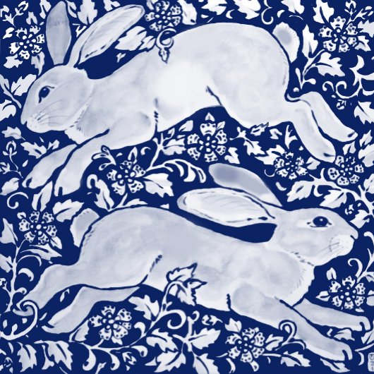 Vintages Muster aus , weißem Kaninchen Wandteppich
