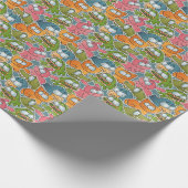 Vintages Muster bei Cartoon Geschenkpapier (Ecke)