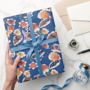 Vintages Muster Bingata: Aubergine Geschenkpapier