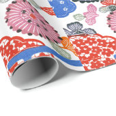 Vintages Muster Bingata: Kleine Kirschblüten ... Geschenkpapier (Rolleneckpunkt)