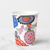 Vintages Muster Bingata: Kleine Kirschblüten ... Pappbecher (Rückseite)