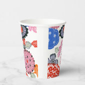 Vintages Muster Bingata: Kleine Kirschblüten ... Pappbecher (Rechts)