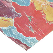 Vintages Muster Bingata: Kranich und Schildkröte Kurzer Tischläufer (Ecke)