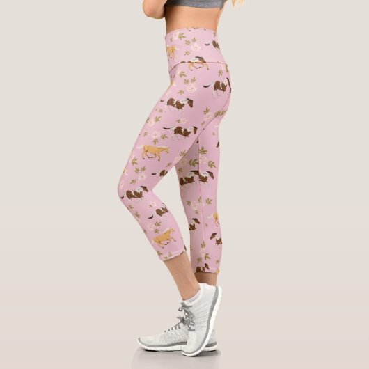 Vintages Muster Capri Leggings (Links)