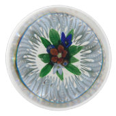 Vintages Muster Center Red Blume Keramikknauf (Vorderseite)