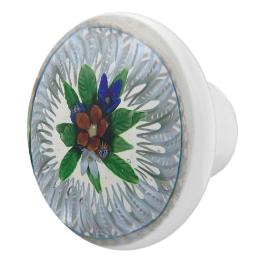 Vintages Muster Center Red Blume Keramikknauf (Rechts)