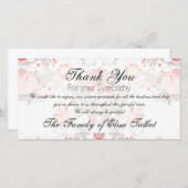 Vintages Muster Damask Beileid Danke, P Dankeskarte (Vorne/Hinten)