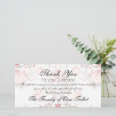 Vintages Muster Damask Beileid Danke, P Dankeskarte (Stehend Vorderseite)