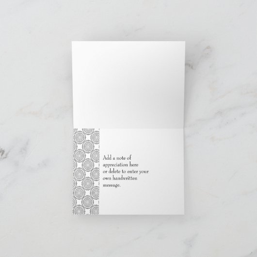 Vintages Muster dank Karte (Innenseite)