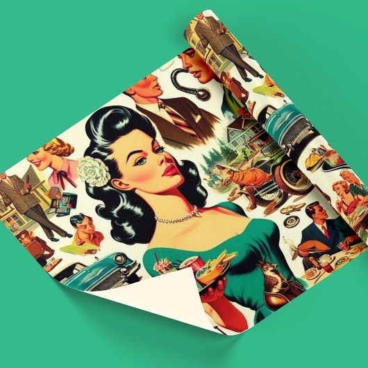 Vintages Muster der 50er Jahre Geschenkpapier